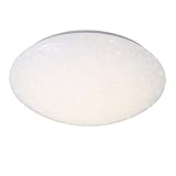Briloner Leuchten - LED Deckenlampe mit Sternendekor, Deckenleuchte 18 Watt, 2200 Lumen, Ø 38 cm, weiß