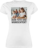 Shirt Damen - Mit Foto eigenem Bild Text Name Wunschtext - XL - Weiß - Bedrucken selber Machen zum selbst beschriften wo Man Bilder einfügen kann drucken Lassen Logo individualisierte bedruck