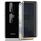 Yieehhow Sichtschutz Schutzfolie für OnePlus 8 Pro Panzerglas, [1 Stück] 9H Härte Anti-Spy Schutzglas und [2 Stück] Kameraschutz Panzer Schutz Glas, Privacy Panzerfolie für OnePlus 8