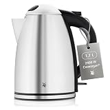 WMF Stelio Wasserkocher Edelstahl 1,7l, elektrischer Wasserkocher mit Kalkfilter, 2400 W, Wasserstandanzeige beleuchtet, Überhitzungsschutz, edelstahl matt silb