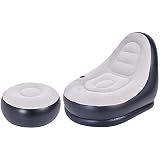 AVENLI aufblasbarer Lounge Sessel Luftmöbel mit Hocker ideal für Gaming 125x100x85
