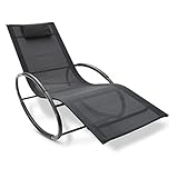 LECO Schaukel Gartenliege Schaukelstuhl Mila 178 x 64 x 78 cm Sonnenliege schw