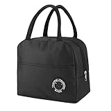 Hemiks Kühltasche Klein, 5,5 L Mini Kühltasche mit Isolierter Aluminiumfolie, Faltbar Tragbar Kleine Kühltasche für Unterwegs für Männer, Frauen, Kinder, Schule, Büro, Picknick (Schwarz)