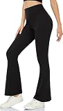 ACTINPUT Yogahose Damen Schlaghose Blickdicht Flared Leggings Bootleg Sporthose Bootcut Jogginghose Fitnesshose Jazzpants（Schwarz，S）