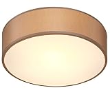 MONZANA® Deckenlampe Stoff Wohnzimmer Schlafzimmer E27 Taupe 30cm Rund 1-Flammig 40W Lampe Flur Küche Deckenstrahler Deckenleuchte Stoffdeckenlamp