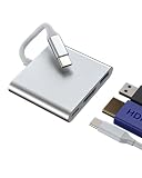 USB C HDMI 3.0 Multiport Adapter (3in1) für Apple iPhone 15 MacBook iPad Type C Adapter Typ C Ladekabel DisplayPort 4K Digital AV OTG Splitter kompatibel für Samsung TV Konverter tp-3in1
