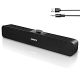 HEANTTV Computer Lautsprecher, 2.0 Bar Lautsprecher, PC Soundbar Hi-Fi Stereo Sound, USB Betrieb, Computer Lautsprecher für PC, Monitor, Laptop, Musik, Ps5, Ipad, Tablet, Smartp