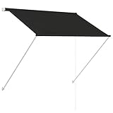vidaXL Markise, Klemmmarkise Einziehbar, Sonnenschutz für Fenster Terrasse Balkon, Balkonmarkise Fallarmmarkise Fenstermarkise, 100×150