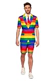 Suitmeister Anzug für Herren besteht aus Sakko, Hose und Krawatte, Summer Rainbow, M