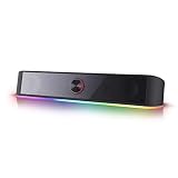 Redragon GS560 Adiemus RGB Desktop-Soundbar, 2.0-Kanal-Computerlautsprecher mit dynamischer Lichtleiste Audio-Light-Sync/Display, Touch-Control-Hintergrundbeleuchtung mit Lautstärkeregler, USB Kab