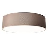 EINLICHT Deckenleuchte rund Ø 38cm | Fabric | moderne Deckenlampe Stoff für 2-Flammig E27 40W Lampenschirm Schlafzimmer Wohnzimmer Stoffschirm, Taupe B