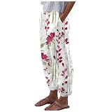 SKTIISN Jogginghose Teenager Mädchen Hippie Kleid Hosenanzug Damen Festlich Hochzeit Leichte Sommerhose Damen Extra Lang Fahrradhose Damen Gepolstert 3/4 Mit Tasche Hosen Damen High Waist Lock