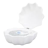 Dpofirs Shell-Lautsprecher, Tragbarer Mini-Lautsprecher Stereo, Musikprojektionslautsprecher, Leistungsstarker Bass, Tragbarer Miniatur-Desktop-Lautsprecher für das Heimbüro (White)