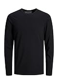 JACK & JONES Herren Longsleeve JJEBasic O-Neck Langarm-Shirt 12059220 Black XL