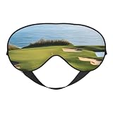 Schlafmaske mit Strand-Golfplatz-Aufdruck, Seiden-Augenabdeckung, weicher Satin, Augenbinde, elastisches Band, Nacht-Augenschatten, Reise-Nickerchen für Damen und H