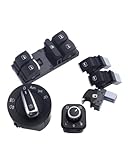 OKUHGYS Scheinwerferschalter Tastenmodu Für Golf Für Jetta Für Passat Für MK5 MK6 Für GTI Chrom Auto Scheinwerfer Schalter Nebel Kopf Lampe Knopf(C)