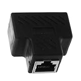 KICHOUSE Ethernet Splitter Hochgeschwindigkeit Netzwerkadapter Stabiler Koppler Leichtes Design für Zuhause Büro Langlebig Einfach zu B
