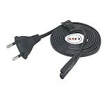 WICAREYO AC Netzkabel für PS4, Verlängerter 2 Meter EU Stecker AC Kabel Stromkabel Versorgungskabel Ersatz für PS5 Playstation 4 PS3 PS2 Xbox One S/X
