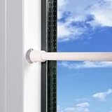 2 Stücke Gardinenstange ohne bohren, Klemmstange für Gardinen, Gardinenstange Ausziehbar Mini Spannstange mit Saugnäpfen und Schrauben, für Schränke Fenster Bücherregal - Weiß (30-45CM)