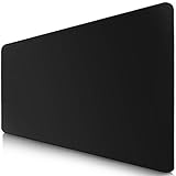 Sidorenko Gaming Mauspad XXL Schwarz - Großes Mousepad 900x400 mm - rutschfeste Schreibtischunterlage für Gaming und Büro - Fransenfreie Ränder - Präzises und langlebiges maxlvl Large Mouse p