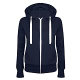 Kapuzenpullover Damen Winter Sweatjacke Gefüttert Fleecejacke mit Taschen Warm Jacken Mantel Einfarbig Sweatshirt Langarm Hoodie Zip Kapuzenjacke Lockere Casual Übergangsjack