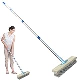 Zement-Schrubber – Zement-Broom mit langem Griff | Terrassenschrubber, Moosentferner, Gartenabfall-Werkzeug zum Entfernen von Unkraut, Moos, Alg