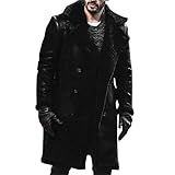 Fleece-Jacke für Herren, lang, thermisch gepolstert, dick, Fleecemantel, Revers, zweireihig, Mäntel für Herren, bequem, Lounge-Outwear, warme Herrenjacken, smart, lässig, Winteroberbekleidung, dick