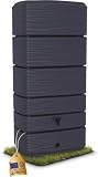 Ondis24 Regenwasser Wandtank Regenfass Eco 300 Liter Graphit anthrazit inkl. W