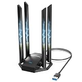 NEWFAST 1300 Mbit/s WLAN Stick für PC,Leistungsstarker WiFi Adapter mit 4x6dBi High Gain Antennas,WLAN Adapter Dual-Band (5GHz/2.4GHz),WPA3-Encryption,MU-MIMO,Only for Windows 11/10/8.1/8/7/X