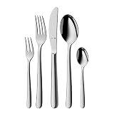 WMF Kult Plus Edelstahl Besteck Set 6 Personen, Essbesteck Set 30 teilig, Hohlheftmesser, Cromargan protect poliert, kratzbeständig, spü