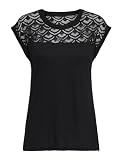 ONLY Damen Regular Fit T-Shirt onlNICOLE S/S Mix TOP NOOS 15151008, Einfarbig, Gr. 38 (Herstellergröße: M), Schwarz (Black)
