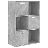 vidaXL Lagerschrank Bücherregal Raumteiler Raumtrenner Standregal Büroregal Schrank Kinderregal Bücherschrank Regal Betongrau 60x29,5x90cm Holzwerk