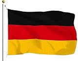 Deutschland Flagge 90x150cm - Wetterbeständige Fahne mit Messingösen, 100% Polyester, Nicht leicht zu brechen lebendigen Farben,ideal für Flaggen-Liebhaber In Jeder Ecke, Parade, Festival, Party,