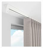 Selbstklebendes Vorhangschienensystem ohne Bohren, 3 m, Deckenmontage, für Raumteiler, Dusche, Ankleidezimmer, Büro, glatt, leises Gleiten, Weiß