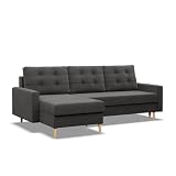Mebligo - Ecksofa Convertible Blank, Convertible Sofa mit Truhe 223 x 140 x 92 cm, Universal Convertible Dangle Sofa (Links und Rechts), Sofa Bonell Federn, g