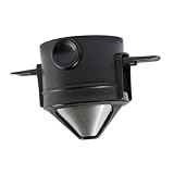 OFFSCH 1Stk Kaffeefilter kaffefilter coffee filter wiederverwendbares Kaffeesieb Handaufschäumer für Kaffee Fruchtsieb Kaffeesieb aus Metall Kaffeetropfer ABS-Harz und Edelstahl 304 Black