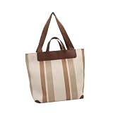 Msioytog Moderne Pendler Umhängetasche für Arbeit und Freizeit, Damen Canvas, gestreift, große Handtasche, Kunstleder, Unterarm Geldbörse, stilvolle Alltag