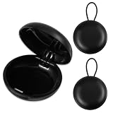 Tucnoeu 3 Stück Tragbares Mini Etui mit Kordelzug Ohrstöpsel Box Schwarz Rund Mini Aufbewahrungsbox Geeignet für Reisen, Outdoor-Aktivitäten, Aufbewahrung von Ohrstöpseln, kleinen Accessoires,