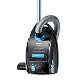 Siemens Staubsauger mit Beutel Q5.0 extreme silencePower VSQ5X1230, ideal für Allergiker, Hygiene-Filter, starke Saugleistung, Bodendüse für Parkett, Teppich, Fliesen, langes Kabel, 850 W, schw