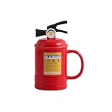 Feuerlöscher Tasse Personalisiert,Becher in Form Eines Feuerlöschers,Kaffeebecher Porzellan,Lustige Geschenke für Männer Frauen Firemen Liebhaber Freunde Kollegen Kinder Geburtstage (Rot)
