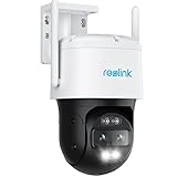 Reolink 4K 8MP Wi-Fi 6 PTZ Überwachungskamera Aussen mit Dual-Objektiv, Auto-Tracking, Smarte Personen-/Fahrzeug-/Tiererkennung, 6X Hybrid-Zoom, Farbnachtsicht, 2-Wege-Audio, Trackmix WiF