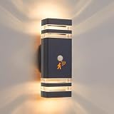 CELAVY Aussenlampe Außenlampe mit Bewegungsmelder - LED GU10 Außenleuchte Aussenleuchte Wand, IP65 GU10 Up Down Wandleuchte Wandlampe aussen, Außenbeleuchtung Ausenbeleutung Hauswand,