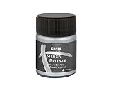 KREUL 99461 - Metallpigmentlack Silber Bronze, 50 ml, für brillante Bronzeeffekte, deckend und lichtbestädig, für Holz, Leinwände, Karton, Stein, Keramik, M