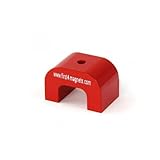 Großer Roter Alnico Hufeisenmagnet Für Hochtemperatur -, Technik - und Fertigungsanwendungen - 30mm x 45mm x 30mm 4,5mm Loch - 11kg Zug
