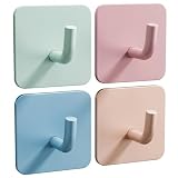 DEKAZIA 4 Kleiderhaken Kinder bunt | Garderobenhaken Kindergarderobe Haken Wandhaken Kinderzimmer Klebehaken Garderobe Kinderhaken Wand, (KRH37-mix)