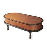 Huangj-0527 Couchtisch Wohnzimmertisch Ovaler Couchtisch aus Massivholz for das Wohnzimmer, 1,2 m, Vintage-Teetisch, perfekt for klassisches oder modernes Dekor für W