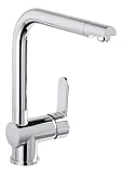 'aquaSu® Niederdruck Spültischarmatur Sanmix Style, für Boiler oder Warmwasseranschluss, hoher Auslauf, Keramikkartusche, leichte Schaftbefestigung, Messingkern, verchromt, 797801