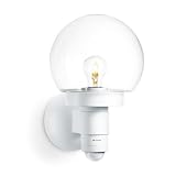Steinel Sensor-Außenleuchte L 115 S weiß, 240° Bewegungsmelder, 12 m Reichweite, Grundlicht, Dauerlicht, S