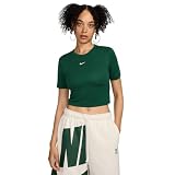 Nike Short Sleeve T-Shirt W NSW Essntl SLM CRP, Gorge Green/Sail, FB2873-341, S
