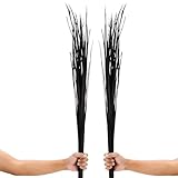 Leewadee Dekoration für Bodenvasen, 2 Bündel Getrocknetes und Coloriertes Natur-Gras, Trockenblumenstrauß Für Wohnzimmerdeko, 115 cm, Schwarzb